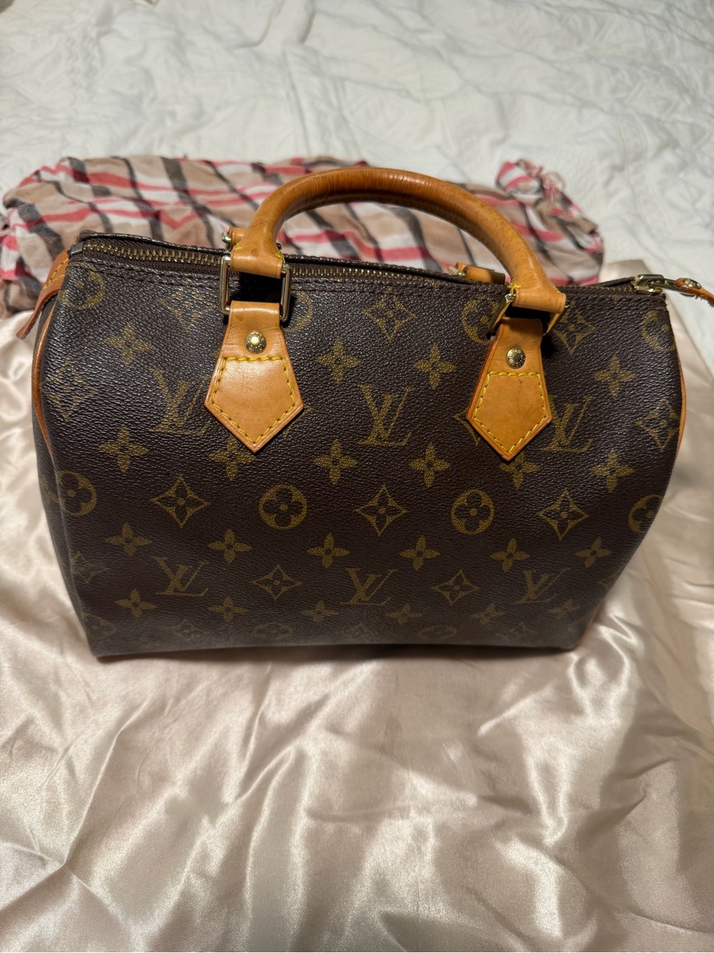 Louis Vuitton Monogram Satchel in Brown and Tan Leather